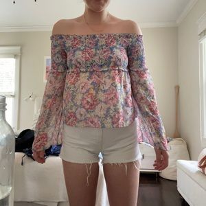 Intermix off the shoulder long sleeve top